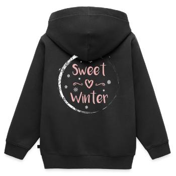 hiver - Sweat Premium à capuche zippé enfant bio - noir - Dos - AI Model Kid Male (0cm)