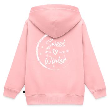 Winter - Kinder Premium Organic Zip Hoodie - Rosa - Hinten - AI Model Kid Female (0cm)