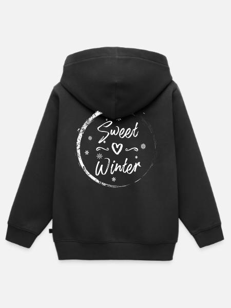 Winter - Kinder Premium Organic Zip Hoodie - Schwarz