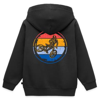 VTT Descente Fahrrad Mountainbike - Sweat Premium à capuche zippé enfant bio - noir - Dos - AI Model Kid Male (0cm)