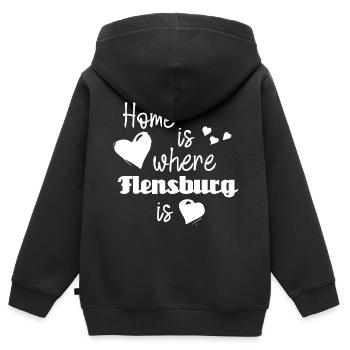 Zuhause in Flensburg - Home is where Flensburg is - Kinder Premium Organic Zip Hoodie - Schwarz - Hinten - AI Model Kid Male (0cm)