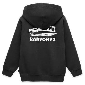 Tête fossile de Baryonyx - Sweat Premium à capuche zippé enfant bio - noir - Dos - AI Model Kid Male (0cm)