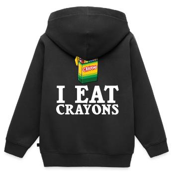 Crayon Box Colored Pencil Wax Case Wax Crayon - Kids Premium Organic Zip-up Hoodie - black - Back - AI Model Kid Male (0cm)