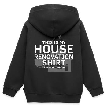 Démolition et rénovation de maisons - Sweat Premium à capuche zippé enfant bio - noir - Dos - AI Model Kid Male (0cm)