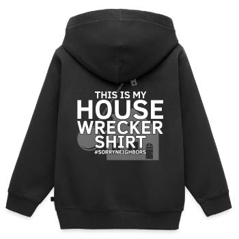 Hausabriss und Renovierungs Design - Kinder Premium Organic Zip Hoodie - Schwarz - Hinten - AI Model Kid Male (0cm)