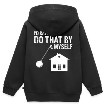 Hausabriss und Renovierungs Design - Kinder Premium Organic Zip Hoodie - Schwarz - Hinten - AI Model Kid Male (0cm)