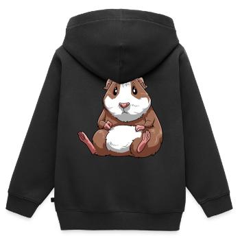 Meerschweinchen für eine Meerschweinchen - Kinder Premium Organic Zip Hoodie - Schwarz - Hinten - AI Model Kid Male (0cm)