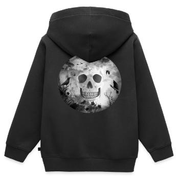 Gothic black dark GOTH - Kinder Premium Organic Zip Hoodie - Schwarz - Hinten - AI Model Kid Male (0cm)
