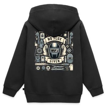 Pas de flux donné 18 - Sweat Premium à capuche zippé enfant bio - noir - Dos - AI Model Kid Male (0cm)