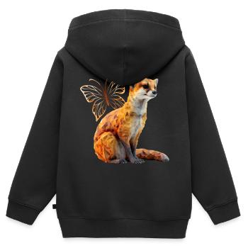 Mangouste - Sweat Premium à capuche zippé enfant bio - noir - Dos - AI Model Kid Male (0cm)