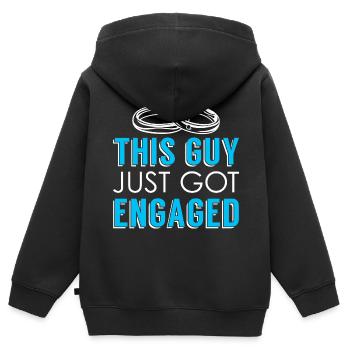 Fiancé Partner Gift Funny Engagement - Kids Premium Organic Zip-up Hoodie - black - Back - AI Model Kid Male (0cm)