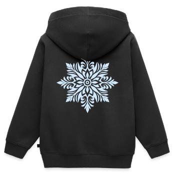 Schneeflocke Winter Schnee Flocke Stern Muster Eis - Kinder Premium Organic Zip Hoodie - Schwarz - Hinten - AI Model Kid Male (0cm)