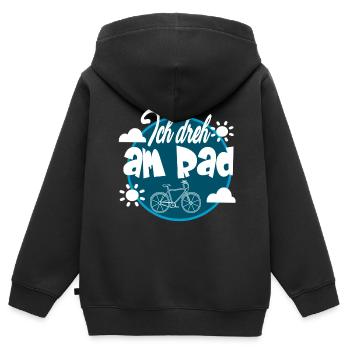 Fahrrad Ich Dreh Am Rad - Kinder Premium Organic Zip Hoodie - Schwarz - Hinten - AI Model Kid Male (0cm)