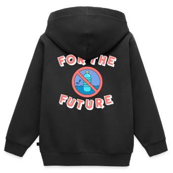 Naturschutz Plastik Klimawandel - Kinder Premium Organic Zip Hoodie - Schwarz - Hinten - AI Model Kid Male (0cm)