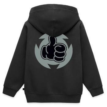 Thumbs up - Kids Premium Organic Zip-up Hoodie - black - Back - AI Model Kid Male (0cm)
