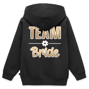 Team Bride - Kids Premium Organic Zip-up Hoodie - black - Back - AI Model Kid Male (0cm)