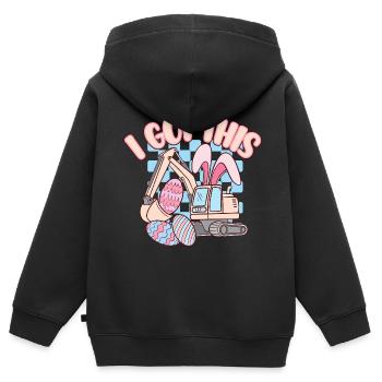 Ostern - Kinder Premium Organic Zip Hoodie - Schwarz - Hinten - AI Model Kid Male (0cm)