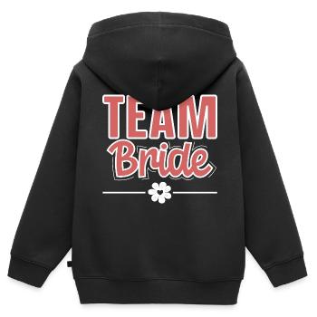 Team Bride - Kinder Premium Organic Zip Hoodie - Schwarz - Hinten - AI Model Kid Male (0cm)