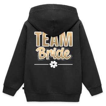 Team Bride - Kinder Premium Organic Zip Hoodie - Schwarz - Hinten - AI Model Kid Male (0cm)