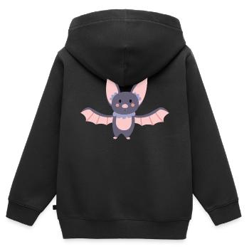 bat - Kids Premium Organic Zip-up Hoodie - black - Back - AI Model Kid Male (0cm)