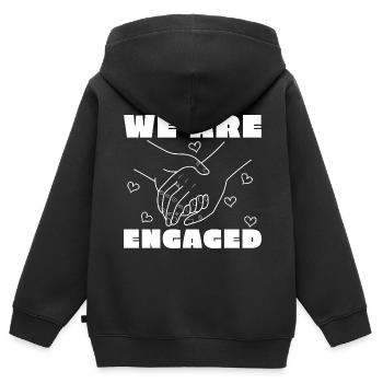 Wedding Proposal Couple Gift Engagement - Kids Premium Organic Zip-up Hoodie - black - Back - AI Model Kid Male (0cm)