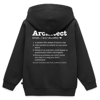 Architecte architecture architecte maître d’ouvrage cadeau de maître d’ouvrage - Sweat Premium à capuche zippé enfant bio - noir - Dos - AI Model Kid Male (0cm)