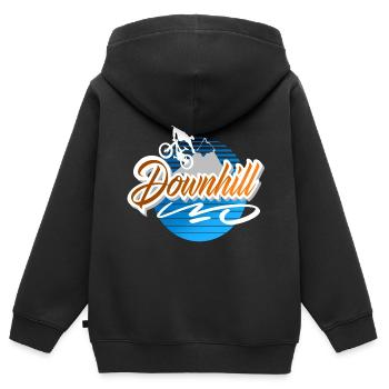 Downhill - Kinder Premium Organic Zip Hoodie - Schwarz - Hinten - AI Model Kid Male (0cm)