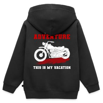 Motorcycle Adventure Reisender - Kinder Premium Organic Zip Hoodie - Schwarz - Hinten - AI Model Kid Male (0cm)