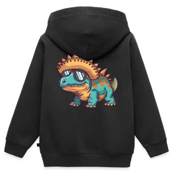 Dinosaur stegosaurus Sombrero - Kids Premium Organic Zip-up Hoodie - black - Back - AI Model Kid Male (0cm)