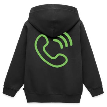 téléphone téléphone mobile retro15 radio téléphone mobile - Sweat Premium à capuche zippé enfant bio - noir - Dos - AI Model Kid Male (0cm)