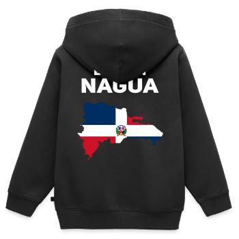 Dominikanische Republik - Kinder Premium Organic Zip Hoodie - Schwarz - Hinten - AI Model Kid Male (0cm)
