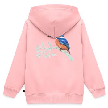 The kingfisher - Kids Premium Organic Zip-up Hoodie - rose - Back - AI Model Kid Female (0cm)