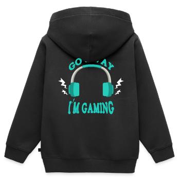 Jeu S’en aller je joue - Sweat Premium à capuche zippé enfant bio - noir - Dos - AI Model Kid Male (0cm)