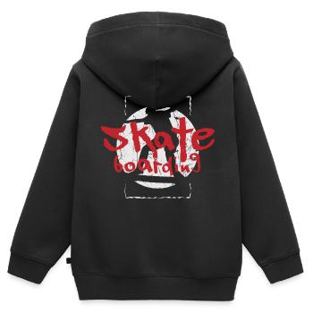 Skateboard Skater Skaten - Kinder Premium Organic Zip Hoodie - Schwarz - Hinten - AI Model Kid Male (0cm)
