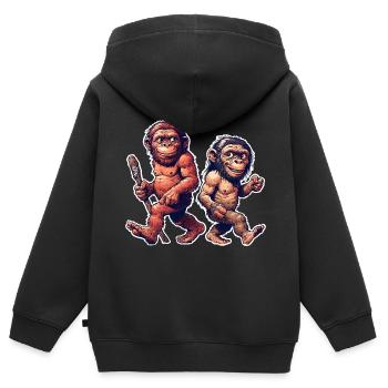 Neanderthal - Kids Premium Organic Zip-up Hoodie - black - Back - AI Model Kid Male (0cm)