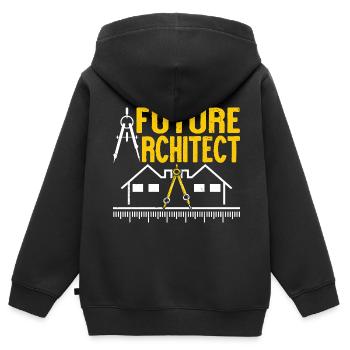 Architekt - Kinder Premium Organic Zip Hoodie - Schwarz - Hinten - AI Model Kid Male (0cm)