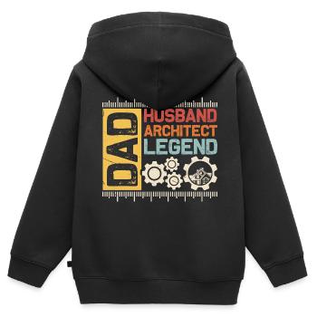 Architekt - Kinder Premium Organic Zip Hoodie - Schwarz - Hinten - AI Model Kid Male (0cm)