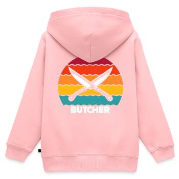 Metzger Fleischer Metzgerei Fleischerei Geschenk - Kinder Premium Organic Zip Hoodie - Rosa - Hinten - AI Model Kid Female (0cm)