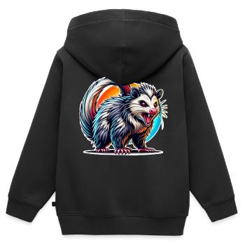 Opossum - Kinder Premium Organic Zip Hoodie - Schwarz - Hinten - AI Model Kid Male (0cm)