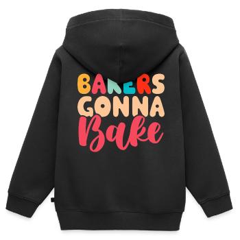 Backen Bäcker Bäckerei - Kinder Premium Organic Zip Hoodie - Schwarz - Hinten - AI Model Kid Male (0cm)
