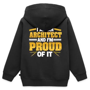 Architekt - Kinder Premium Organic Zip Hoodie - Schwarz - Hinten - AI Model Kid Male (0cm)