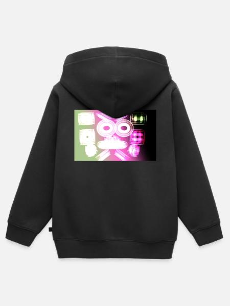 Abbildung/Muster - Kinder Premium Organic Zip Hoodie - Schwarz