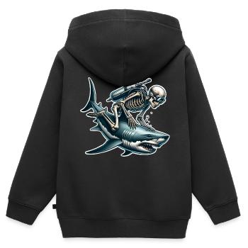 Tauchen Taucher - Kinder Premium Organic Zip Hoodie - Schwarz - Hinten - AI Model Kid Male (0cm)