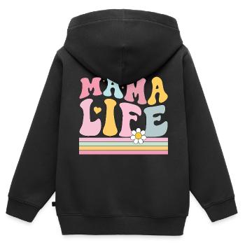 Vie de maman - Sweat Premium à capuche zippé enfant bio - noir - Dos - AI Model Kid Male (0cm)