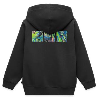 Pferd - Kinder Premium Organic Zip Hoodie - Schwarz - Hinten - AI Model Kid Male (0cm)