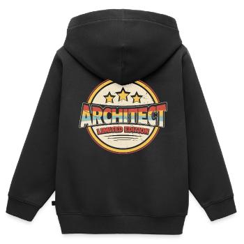Architecte - Sweat Premium à capuche zippé enfant bio - noir - Dos - AI Model Kid Male (0cm)
