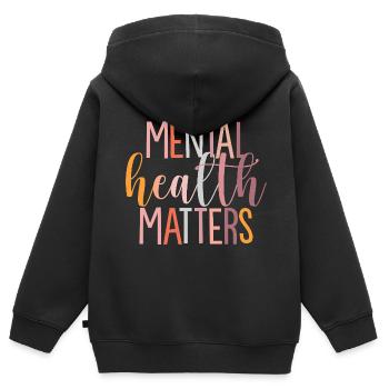 Psychische Gesundheit Mental Health - Kinder Premium Organic Zip Hoodie - Schwarz - Hinten - AI Model Kid Male (0cm)