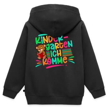 Kindergarten Ich Komme - Kinder Premium Organic Zip Hoodie - Schwarz - Hinten - AI Model Kid Male (0cm)
