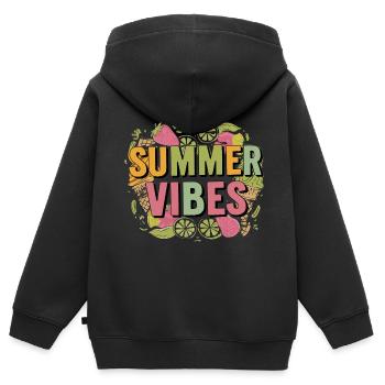 Summer Vibes - Kinder Premium Organic Zip Hoodie - Schwarz - Hinten - AI Model Kid Male (0cm)