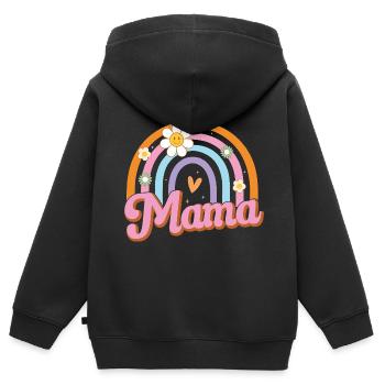 Mama - Kinder Premium Organic Zip Hoodie - Schwarz - Hinten - AI Model Kid Male (0cm)